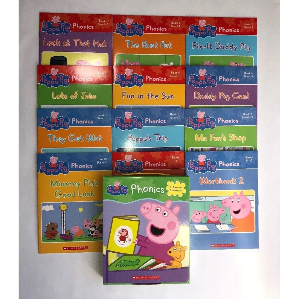 Peppa Pig Childrens Books Phonics Learn to Read Gift Set Lot 7